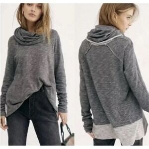 FP‎ Beach Cocoon Sweater Women's Small/Medium Cocoon Grey Cowl Neck Free People
